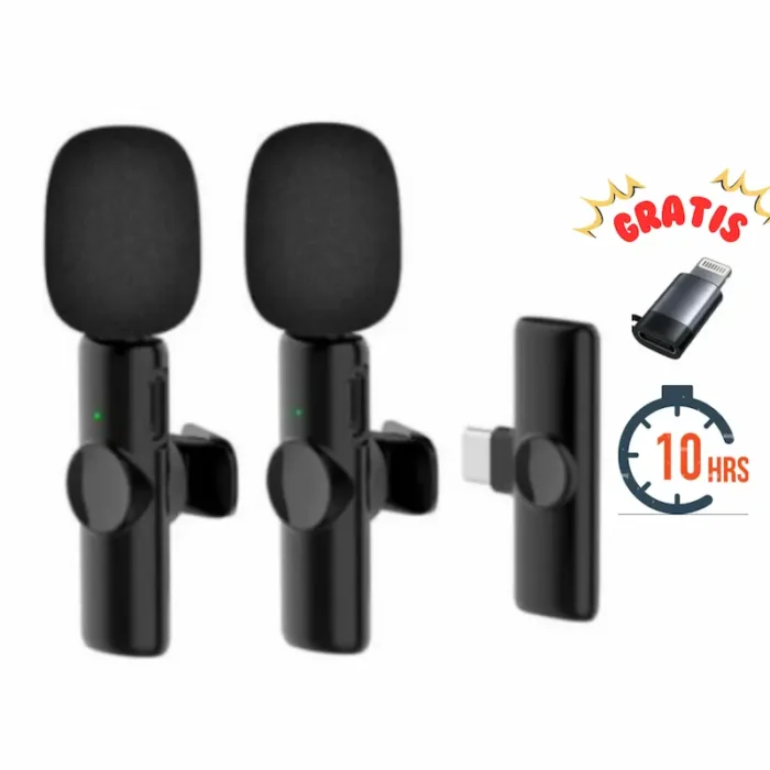 K11 – Micrófono Solapero Inalámbrico DUAL Tipo C