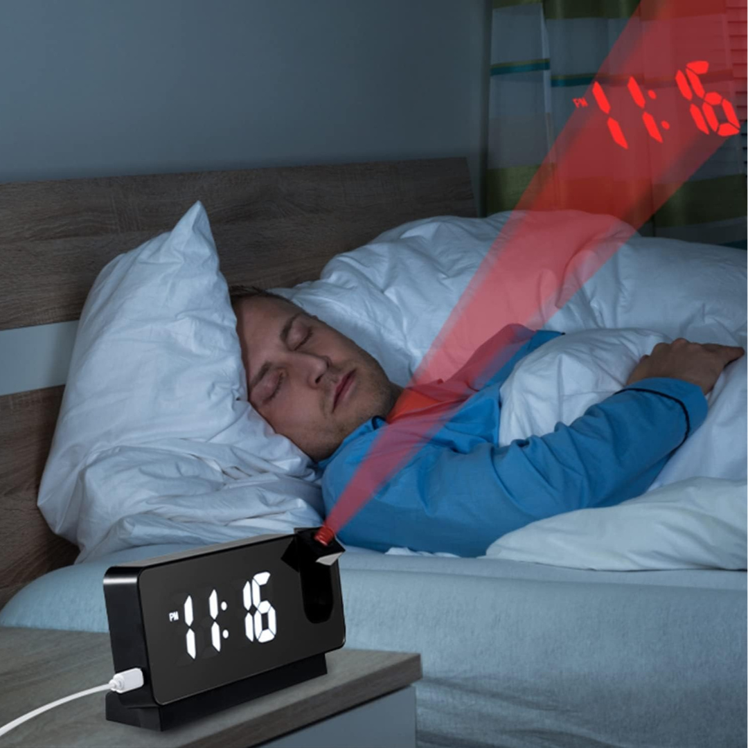 🕰️ Reloj Multifuncional Proyector Despertador Espejo