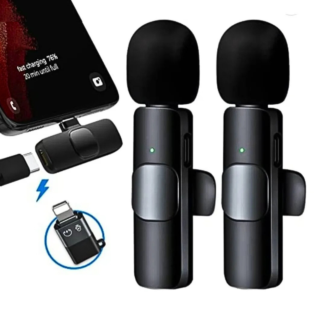 K11 – Micrófono Solapero Inalámbrico DUAL Tipo C