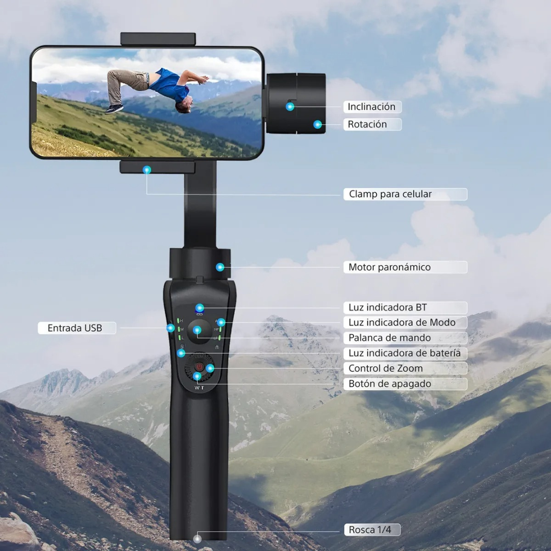 Estabilizador Gimbal de Cardán 3 ejes AXIS S5B para celular