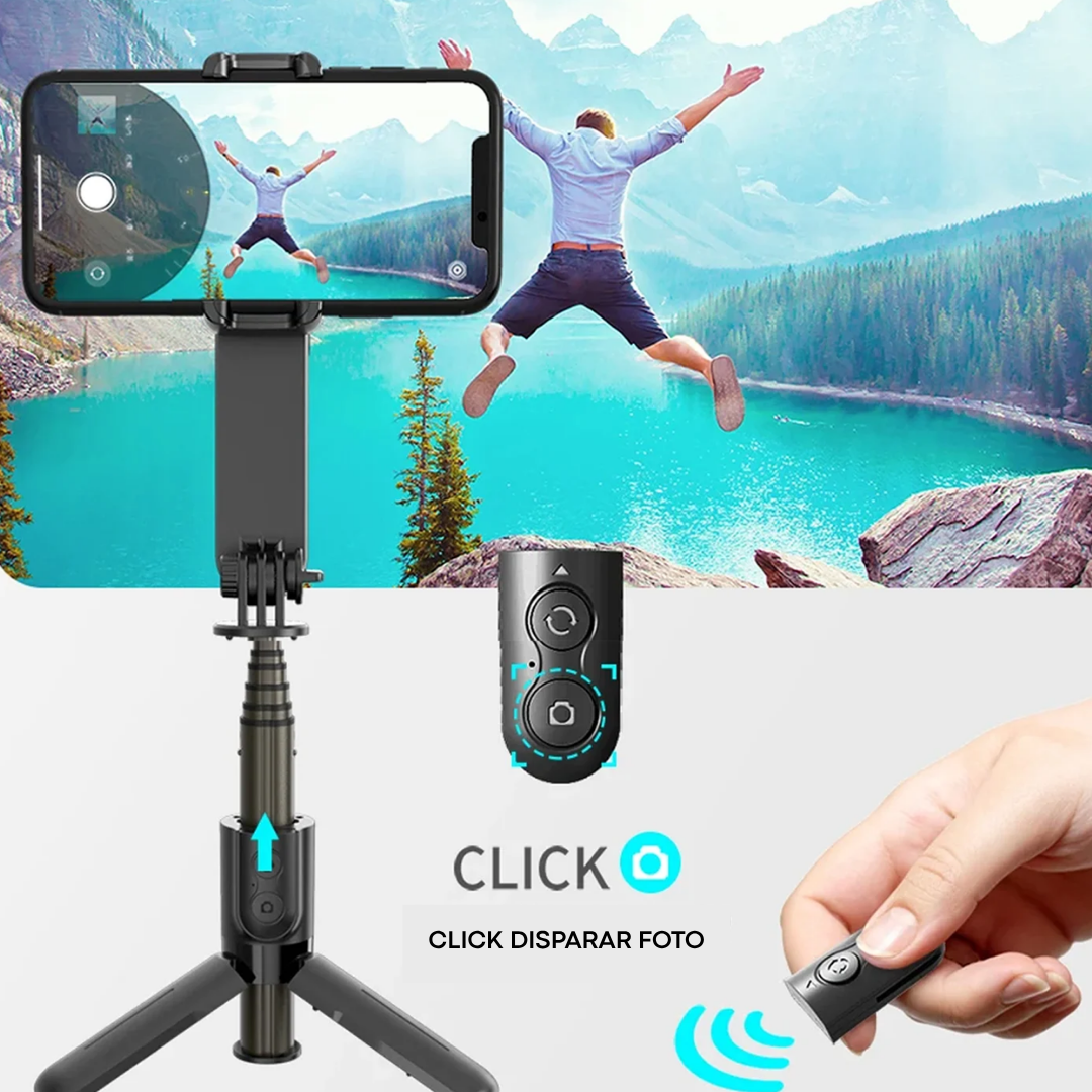 ESTABILIZADOR L09 TRÍPODE PALO SELFIE +LUZ LED +CONTROL REMOTO