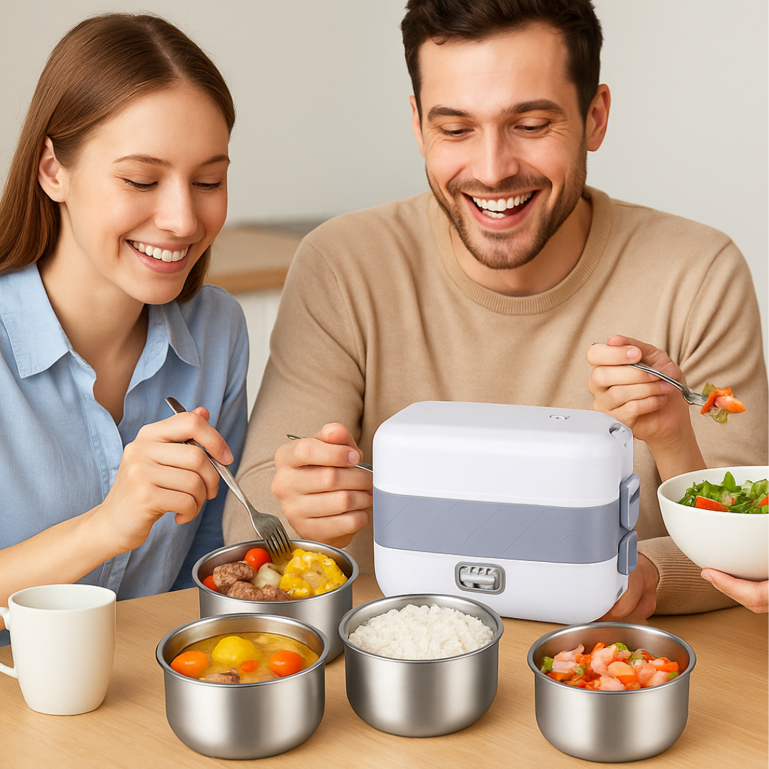 Lonchera Eléctrica Portátil Porta Comida Vaporera 2 Pisos