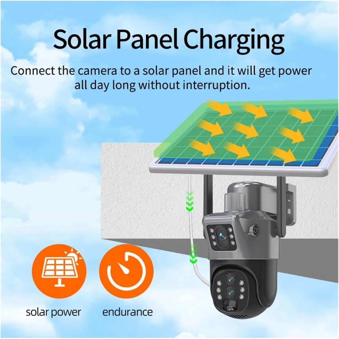 Camara Exterior 2 lentes -Panel Solar