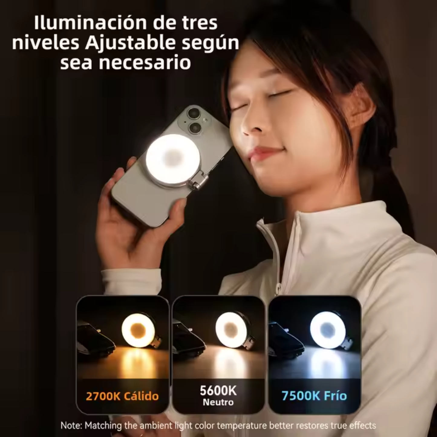 TELESIN Anillo de Luz Magnético 3 en 1
