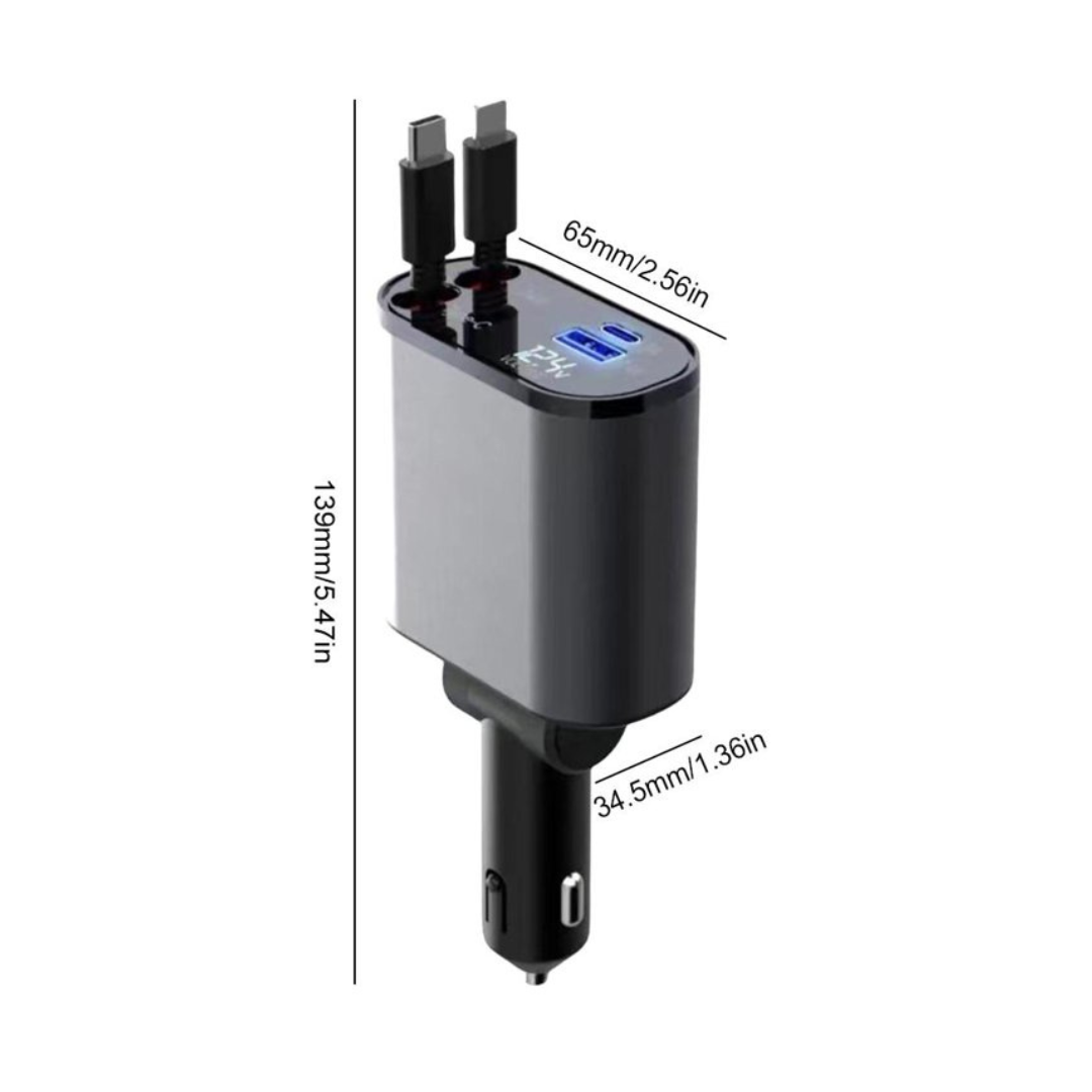 Cargador de coche 4 en 1 (Potencia 100W)