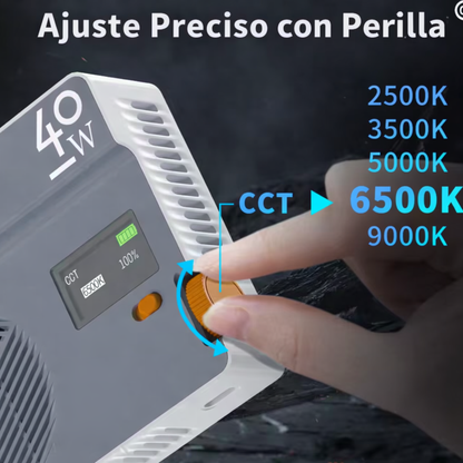 Luz led 40W - ( RGB- 3 tonalidades- Modo fotografia)