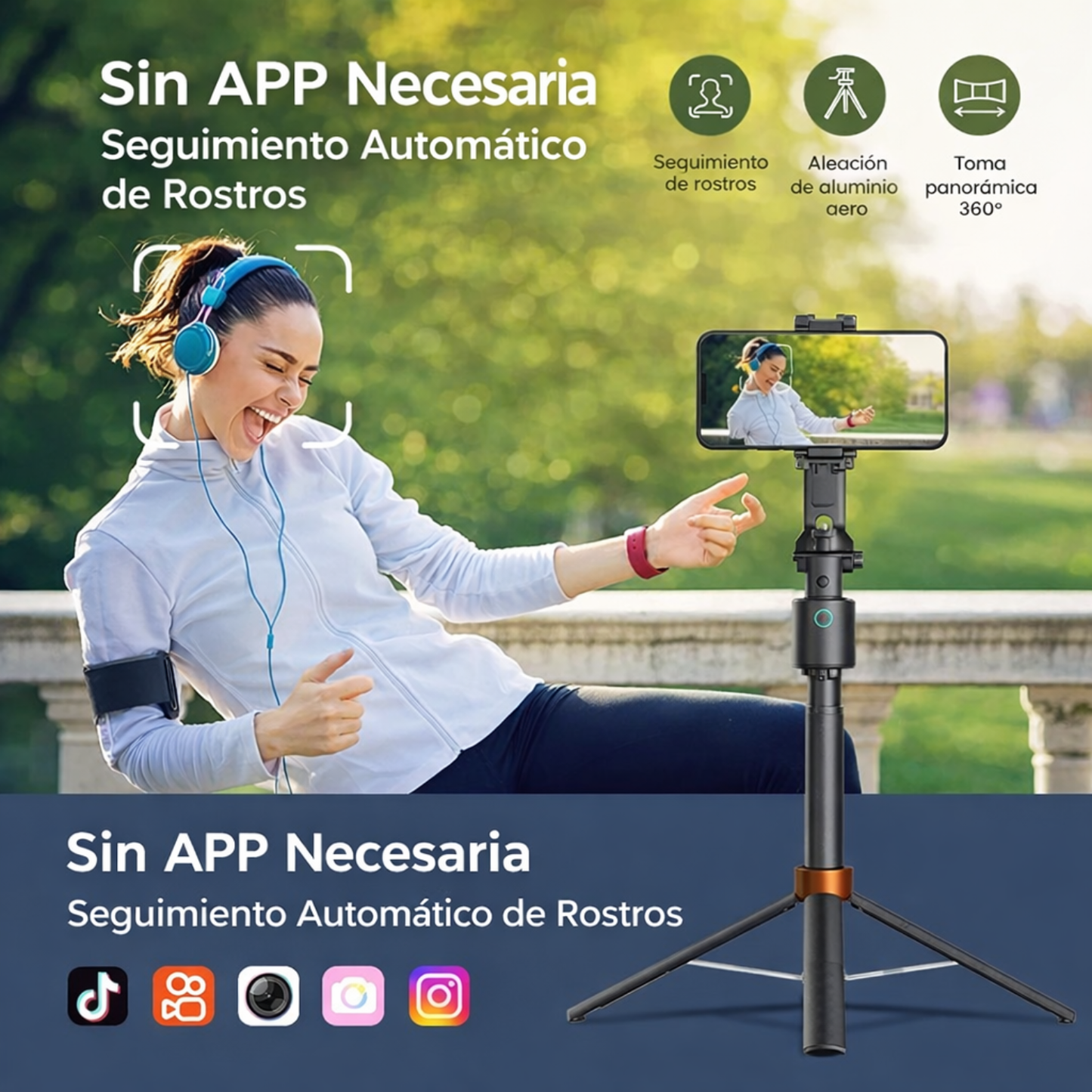 TRIPODE CON SEGUIMIENTO FACIAL 2 EN 1