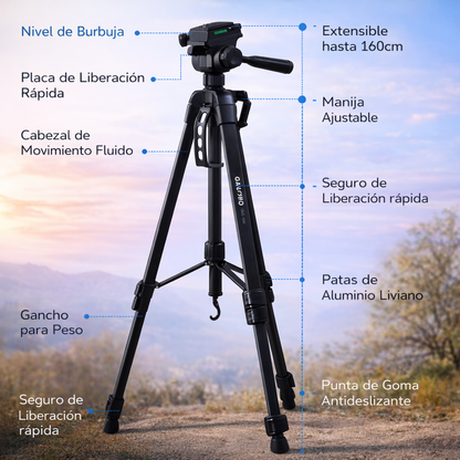 Trípode Profesional de Aluminio GAUCHO GUC-3560