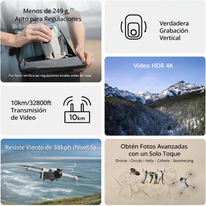 DJI Mini combo de 3 vuelos más (DJI RC) - ORIGINAL