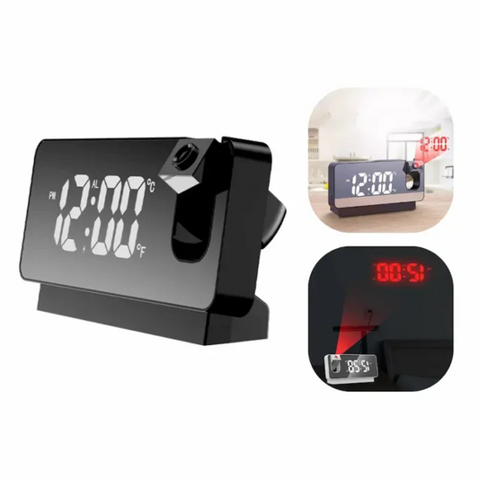 🕰️ Reloj Multifuncional Proyector Despertador Espejo