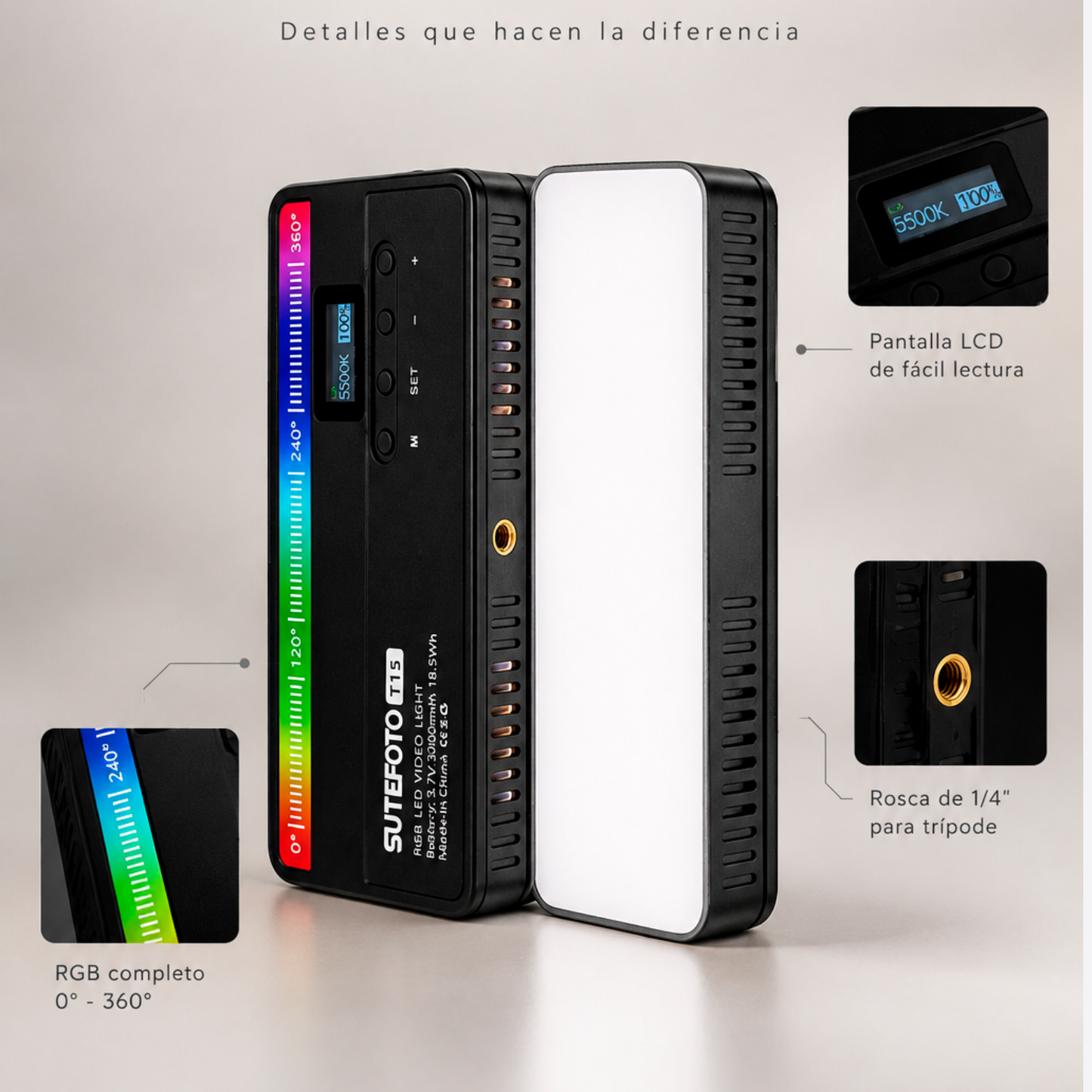SUTEFOTO T15 de 15W
