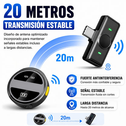 🎤 Micrófono Inalámbrico SX21 con Cancelación de Ruido
