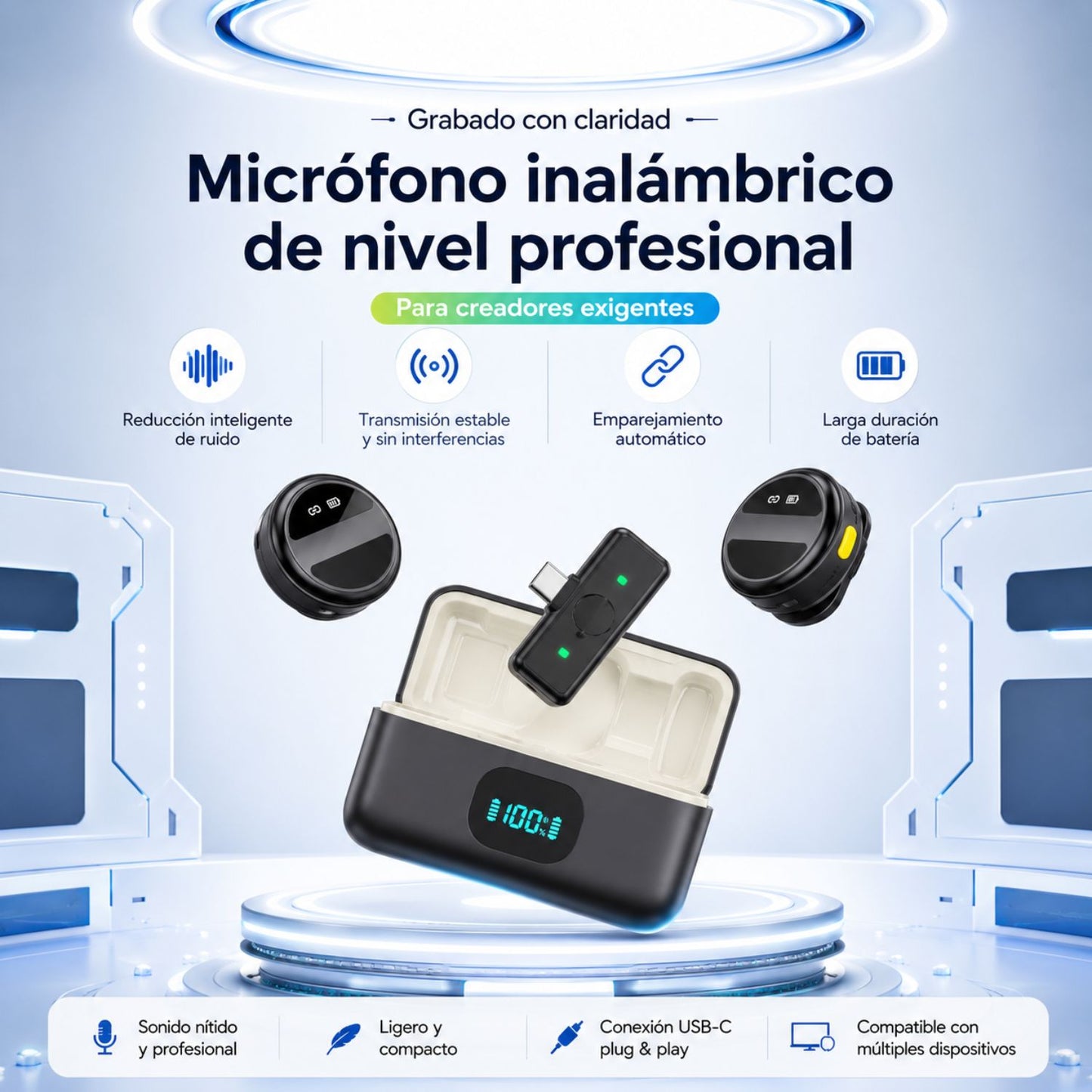 🎤 Micrófono Inalámbrico SX21 con Cancelación de Ruido