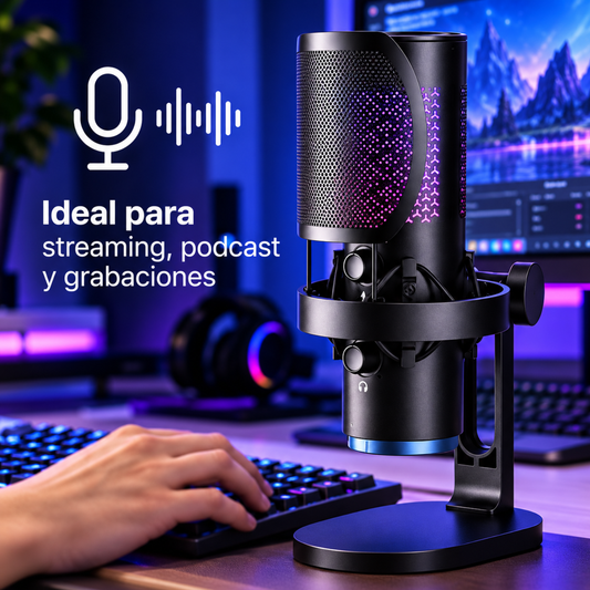Micrófono USB RGB para Streaming y Podcast