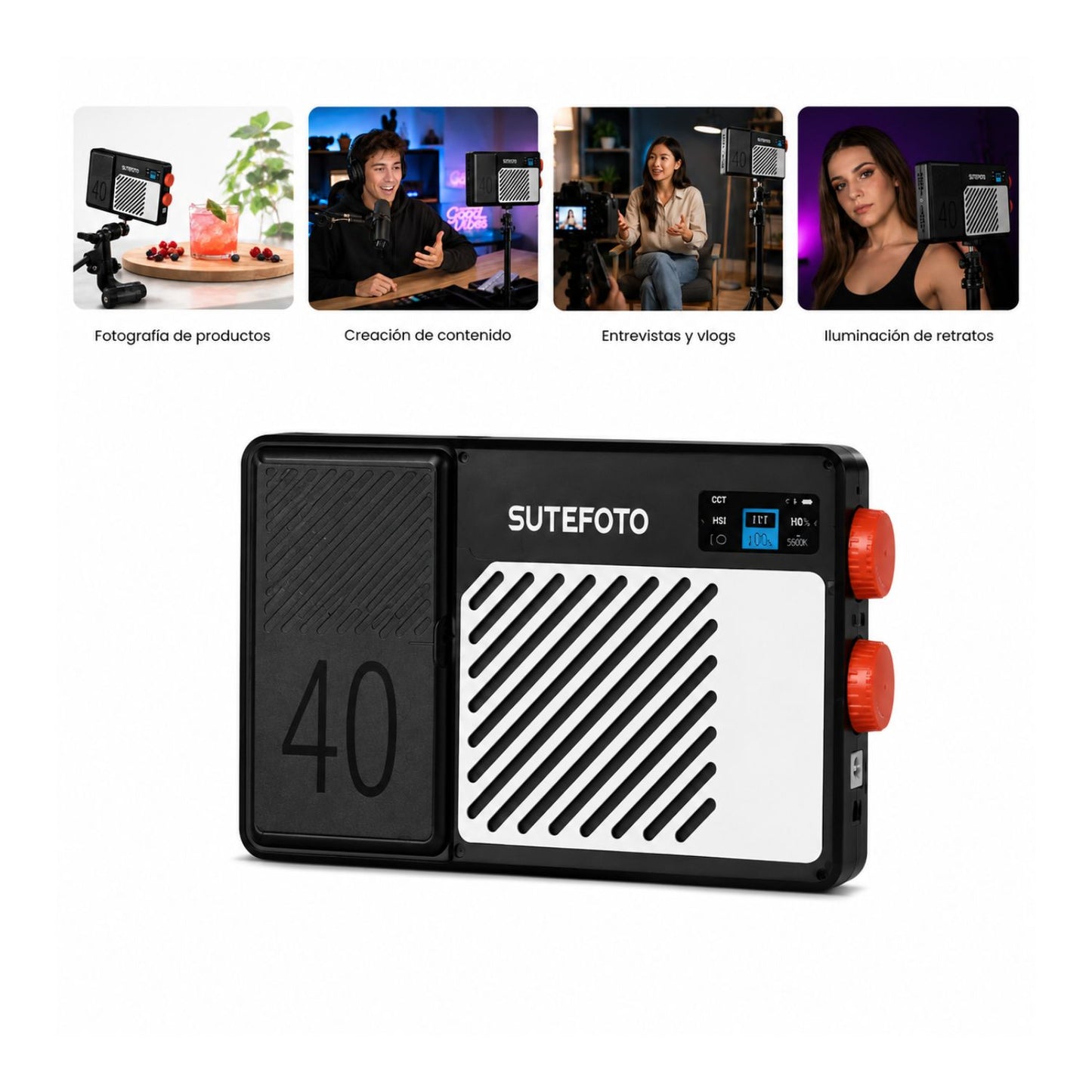 Luz LED RGB SUTE FOTO T40C