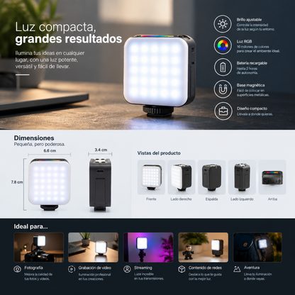 Mini Luz LED RGB Sutefoto T4