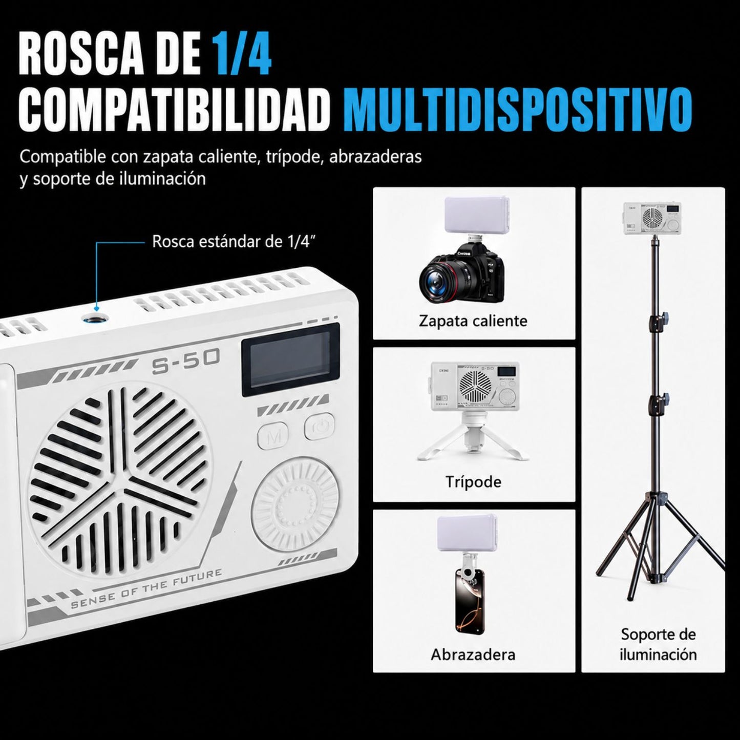 💡 Luz LED RGB ZSYB S50RGB para Video y Fotografía