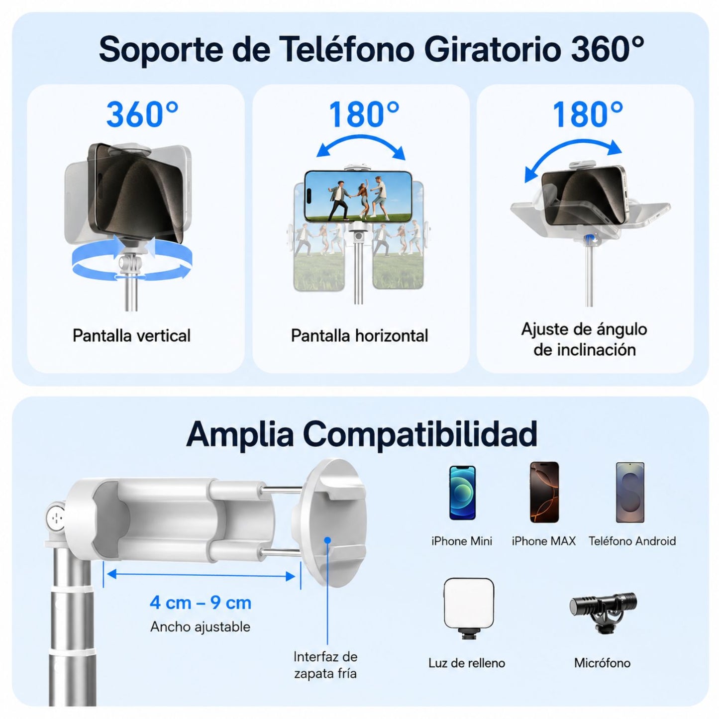 TELESIN Trípode Inteligente con Monitor Magnético