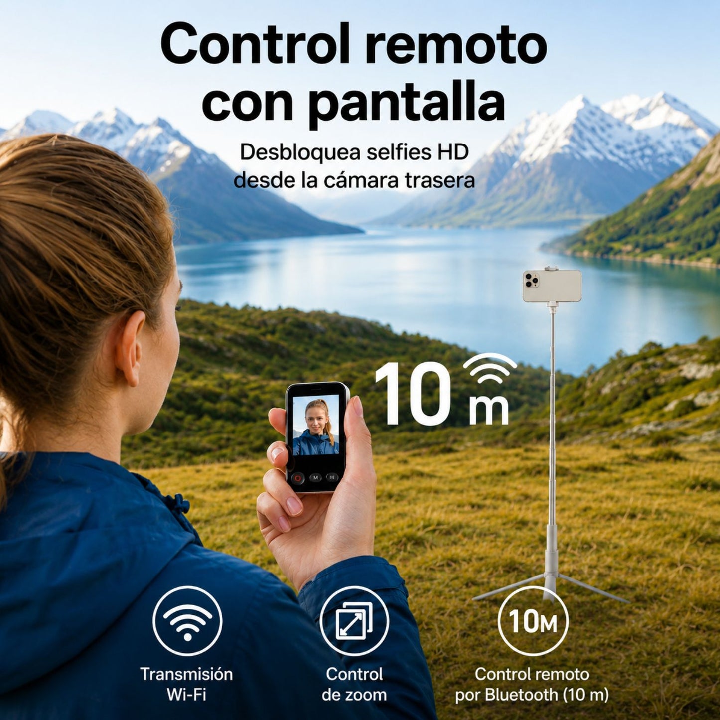 TELESIN Trípode Inteligente con Monitor Magnético