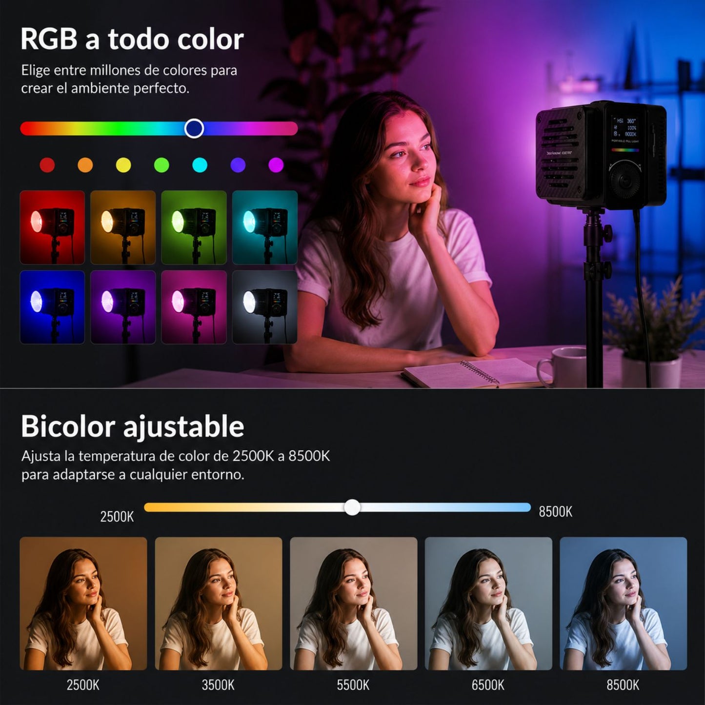 Luz LED RGB MX100