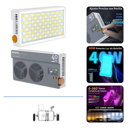 Jaula ALUMINIO + Luz LED 40W