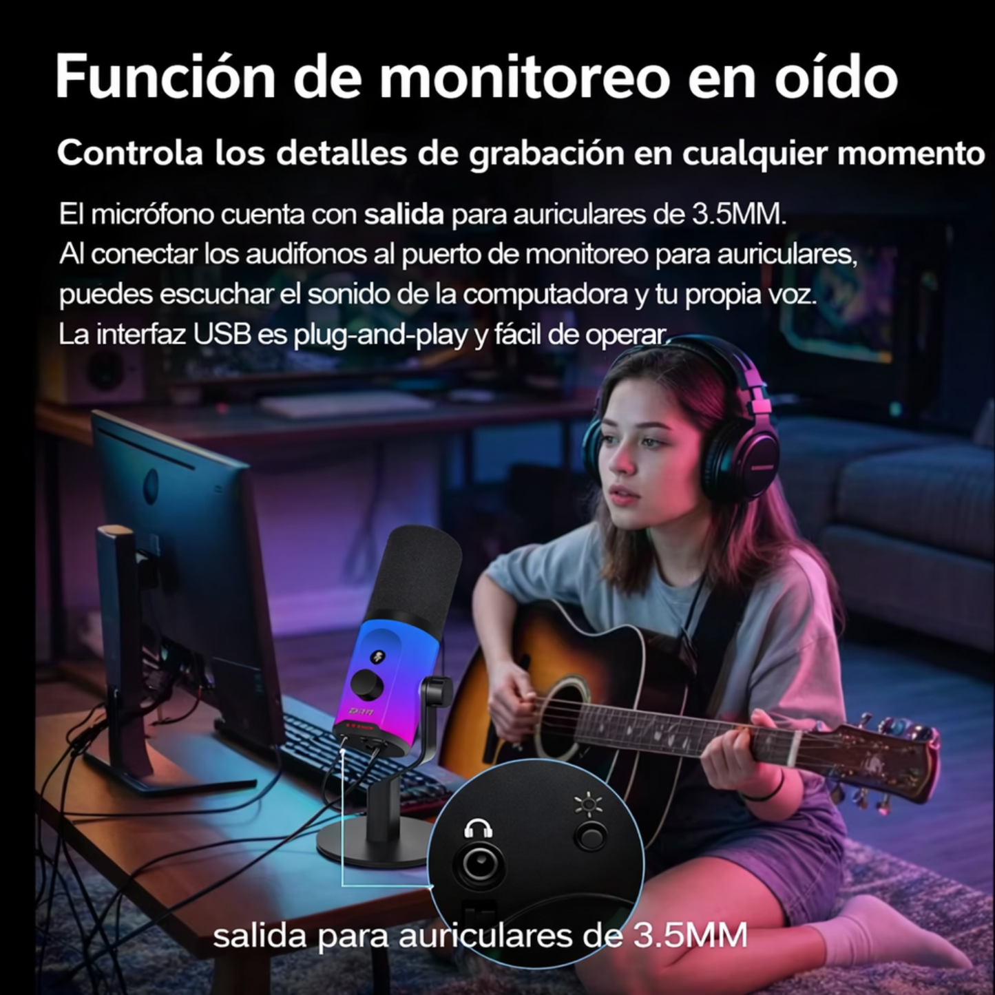 Microfono Dinamico con Cancelación de Ruido (PC)