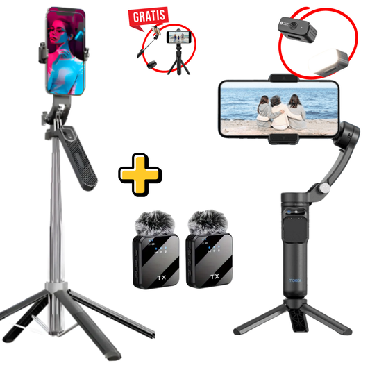 Combo Gimbal 2da Gen + Tripode 1.8m + Microfono