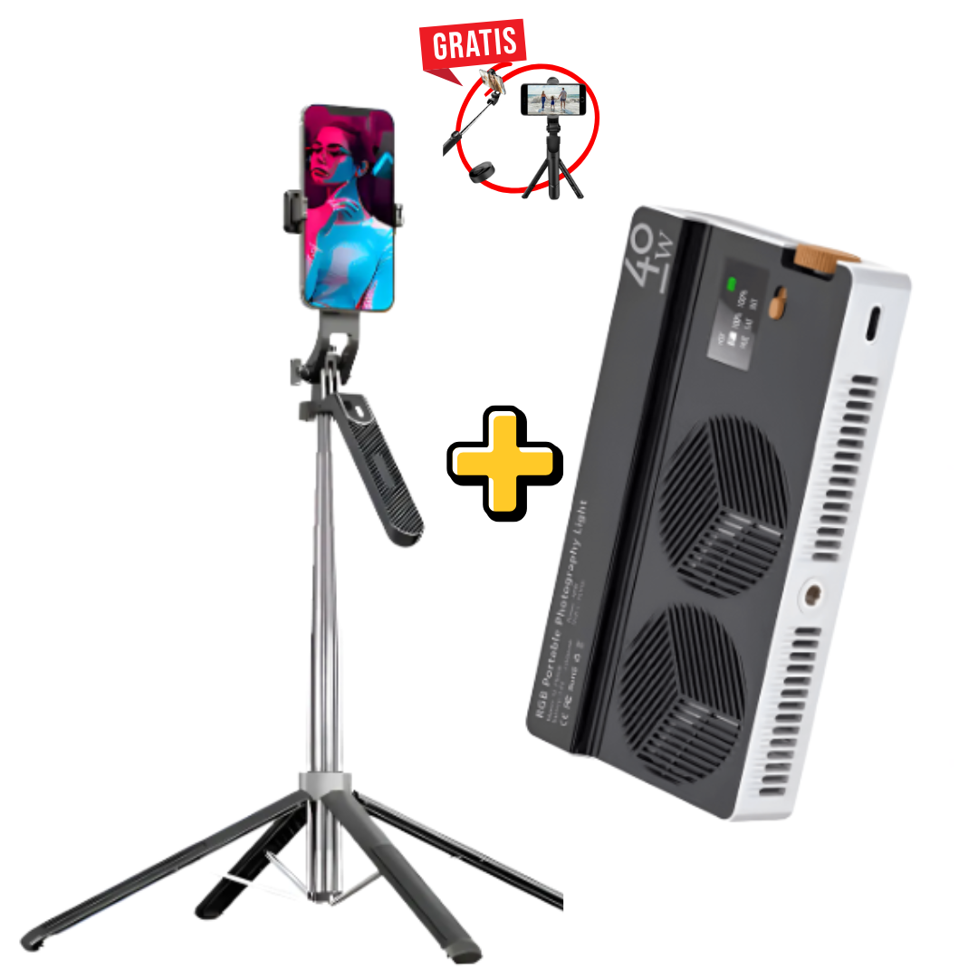 Combo Tripode 1.8m+ Luz 40W