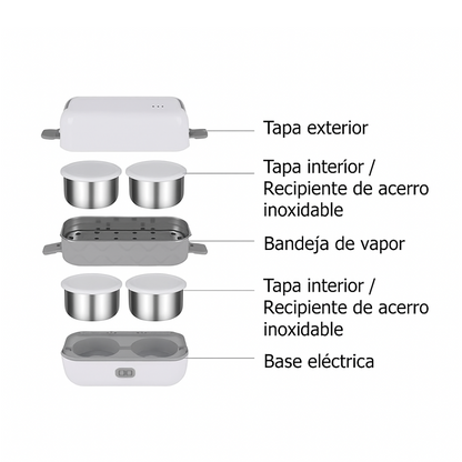 Lonchera Eléctrica Portátil Porta Comida Vaporera 2 Pisos
